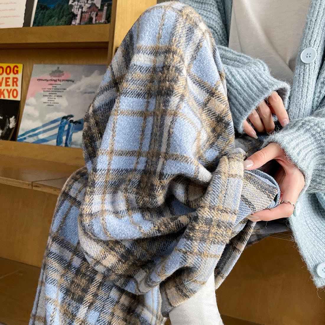 maison de LATIR Warm and Comfortable Checkered Wide Pants