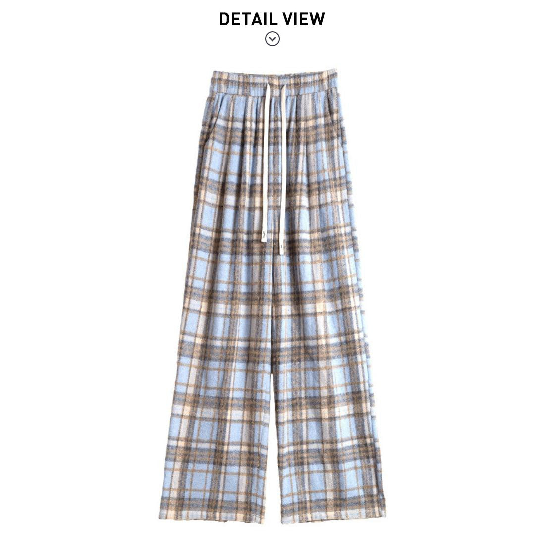 maison de LATIR Warm and Comfortable Checkered Wide Pants