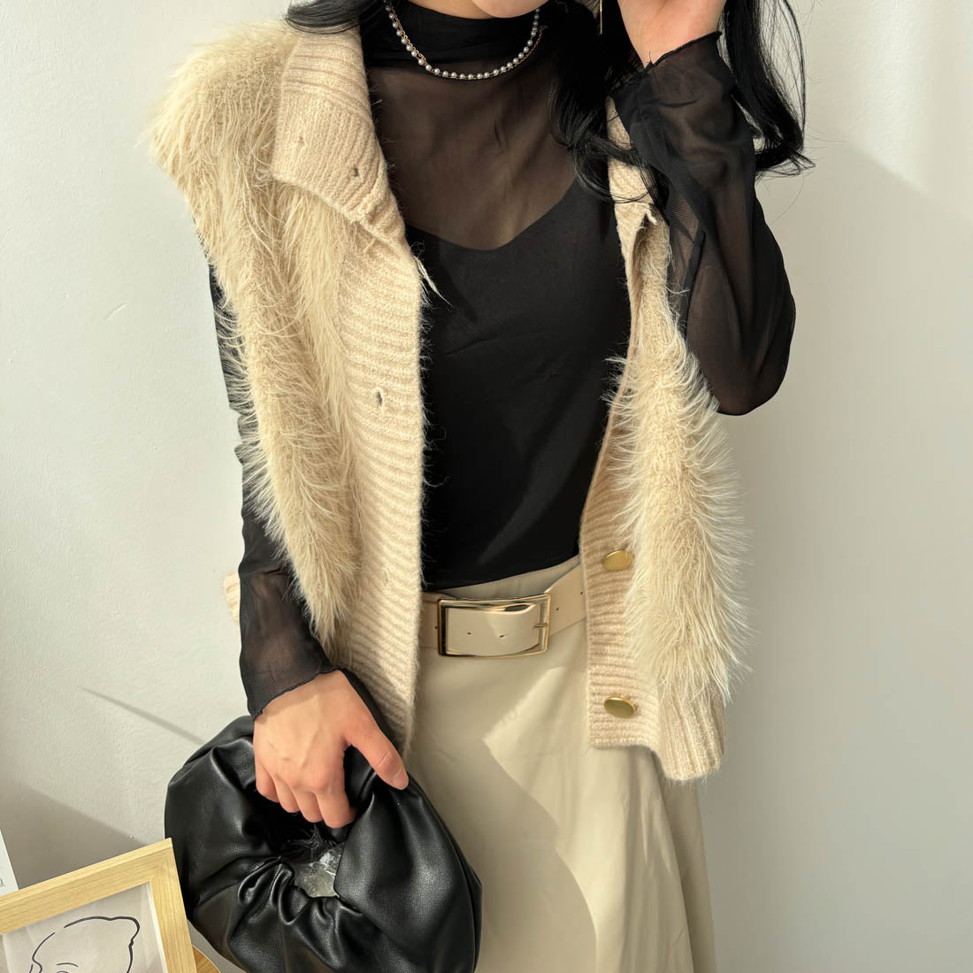 メゾンドラティール maison de LATIR 重ね着用アイテムインナーウェアー シアー素材 （ホワイト） ホワイト