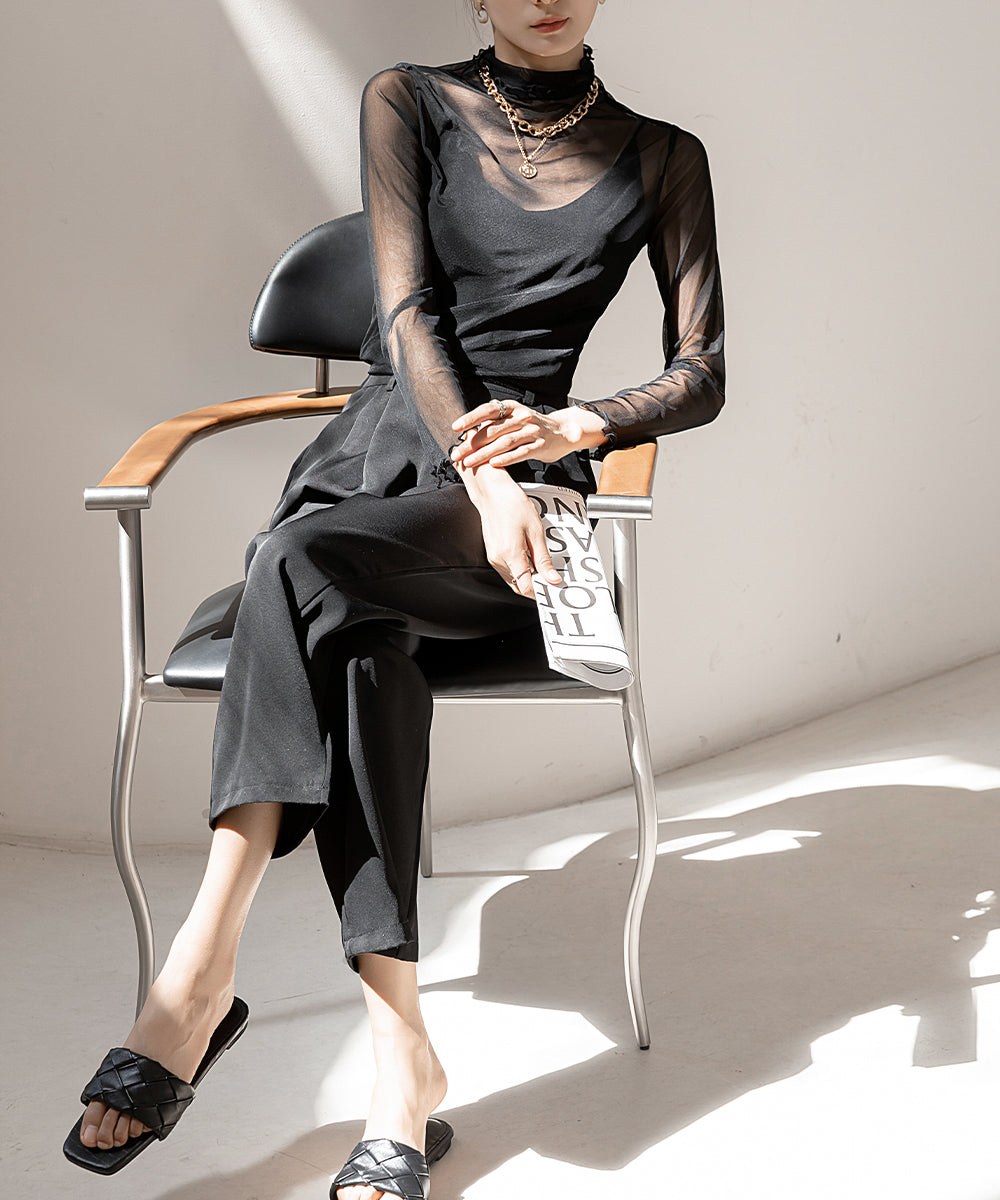 メゾンドラティール maison de LATIR 重ね着用アイテムインナーウェアー シアー素材 （ホワイト） ホワイト