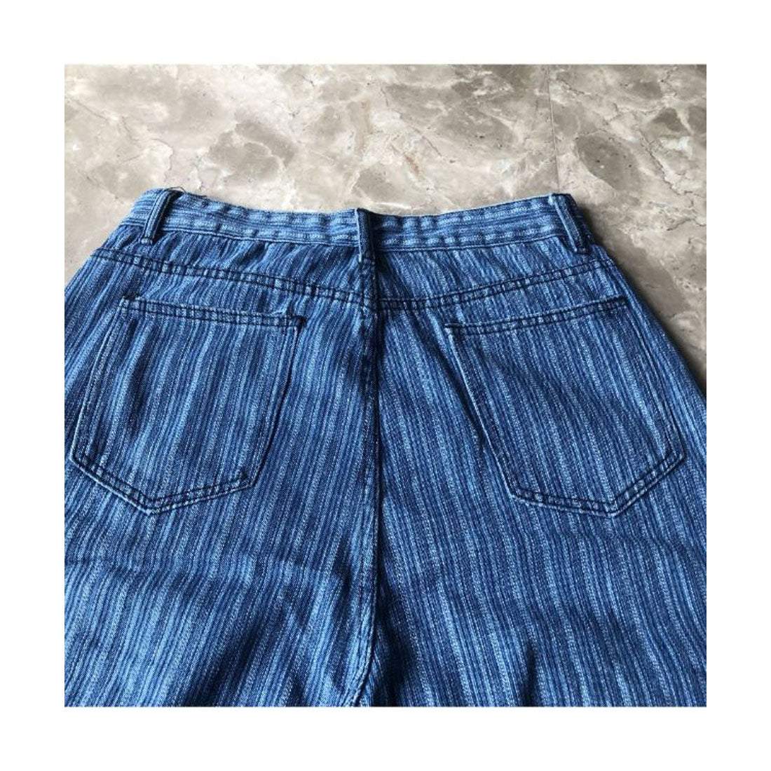 メゾンドラティール maison de LATIR ストライプ柄ストレートデニムパンツ