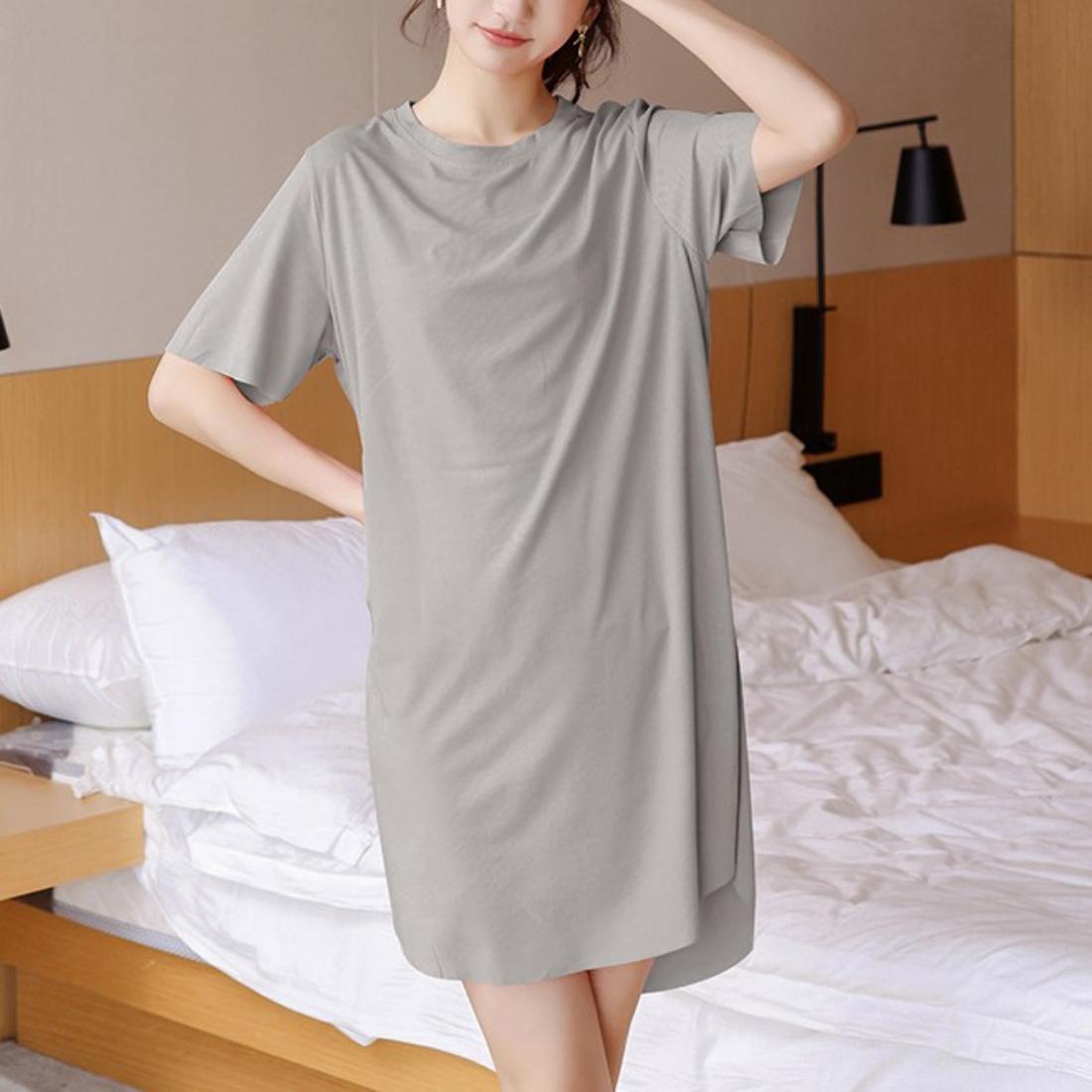 メゾンドラティール maison de LATIR Tシャツワンピース ミドル丈 ラウンドネック （バイオレット） バイオレット