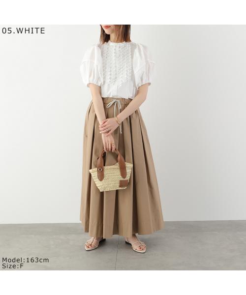 マリリンムーン MARILYN MOON MARILYN MOON ブラウス 4252-177 ストライプ フリル （98.NAVY×05.WHITE/ネイビー） 98.NAVY×05.WHITE/ネイビー