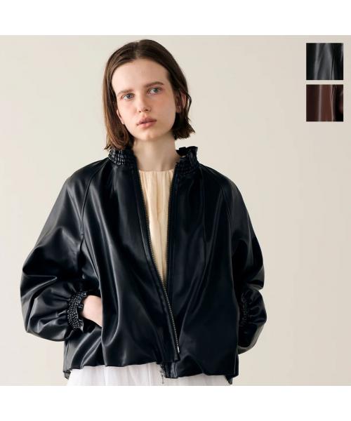 マリリンムーン MARILYN MOON MARILYN MOON ブルゾン soft eco-leather blouson 4253-127 （49/D-BROWN） 49/D-BROWN