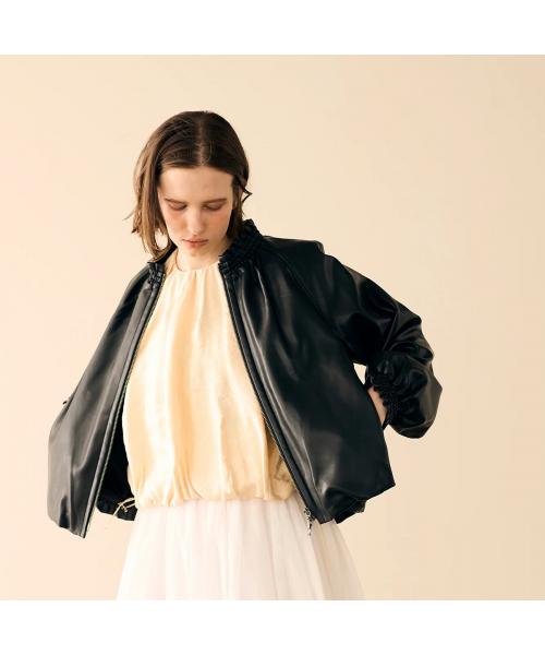マリリンムーン MARILYN MOON MARILYN MOON ブルゾン soft eco-leather blouson 4253-127 （49/D-BROWN） 49/D-BROWN