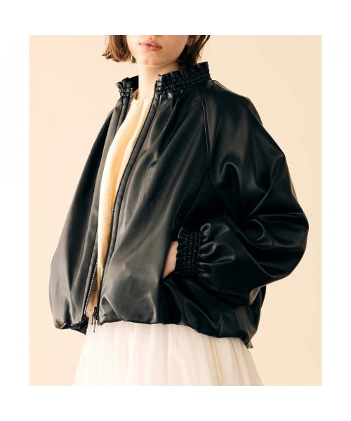 マリリンムーン MARILYN MOON MARILYN MOON ブルゾン soft eco-leather blouson 4253-127 （49/D-BROWN） 49/D-BROWN