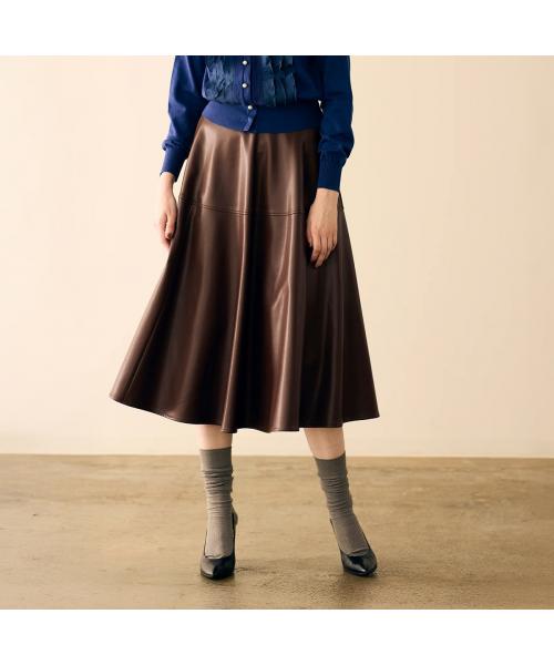 マリリンムーン MARILYN MOON MARILYN MOON スカート soft eco-leather circular skirt （49/D-BROWN） 49/D-BROWN