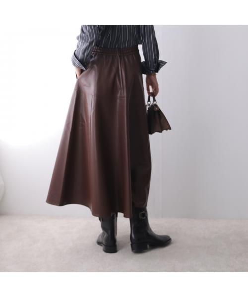 マリリンムーン MARILYN MOON MARILYN MOON スカート soft eco-leather circular skirt （49/D-BROWN） 49/D-BROWN