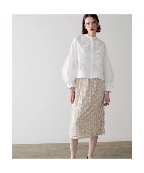マリリンムーン MARILYN MOON MARILYN MOON SOI-MeME ブラウス code embroidery pearl blouse （06/O-WHITE） 06/O-WHITE