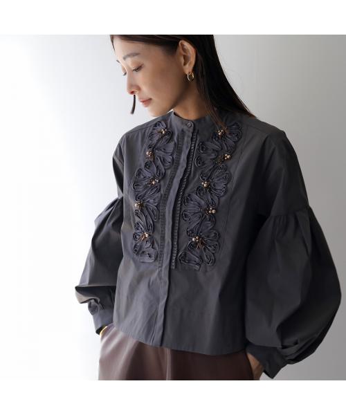マリリンムーン MARILYN MOON MARILYN MOON SOI-MeME ブラウス code embroidery pearl blouse （06/O-WHITE） 06/O-WHITE