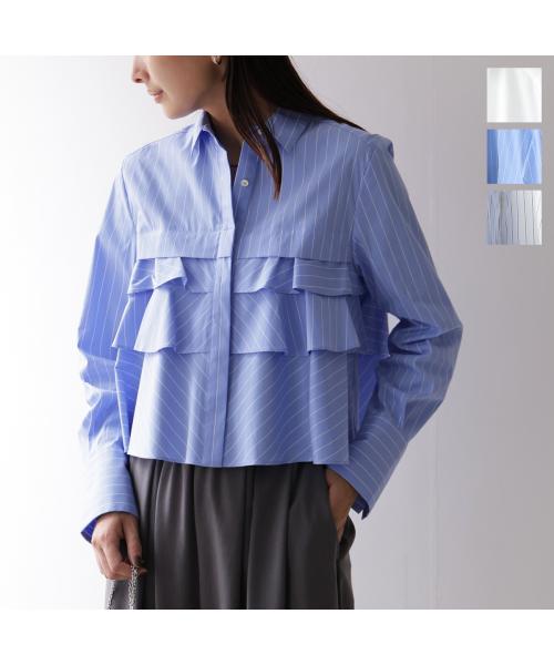 マリリンムーン MARILYN MOON MARILYN MOON ブラウス layered raffle blouse 4254-128 （95/BLUE×05/WHITE） 95/BLUE×05/WHITE