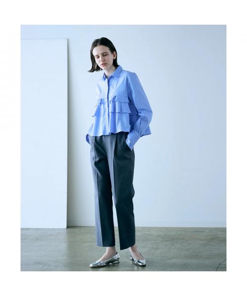 マリリンムーン MARILYN MOON MARILYN MOON ブラウス layered raffle blouse 4254-128 （95/BLUE×05/WHITE） 95/BLUE×05/WHITE