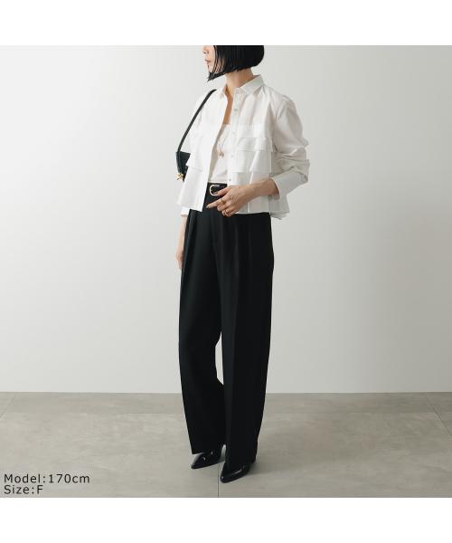 マリリンムーン MARILYN MOON MARILYN MOON ブラウス layered raffle blouse 4254-128 （95/BLUE×05/WHITE） 95/BLUE×05/WHITE