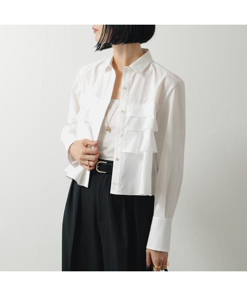マリリンムーン MARILYN MOON MARILYN MOON ブラウス layered raffle blouse 4254-128 （95/BLUE×05/WHITE） 95/BLUE×05/WHITE