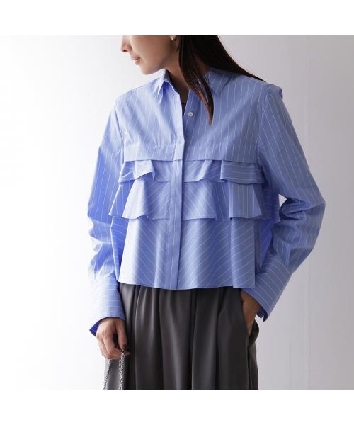 マリリンムーン MARILYN MOON MARILYN MOON ブラウス layered raffle blouse 4254-128 （95/BLUE×05/WHITE） 95/BLUE×05/WHITE
