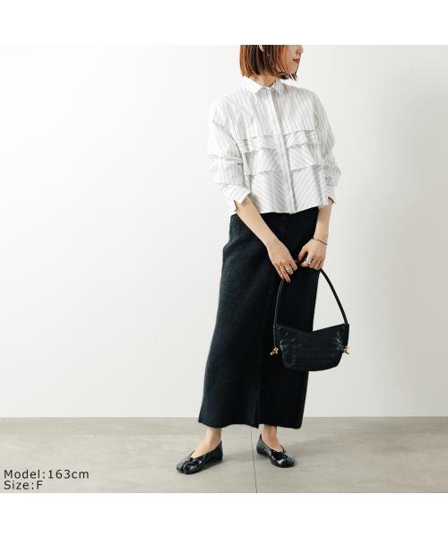 マリリンムーン MARILYN MOON MARILYN MOON ブラウス layered raffle blouse 4254-128 （95/BLUE×05/WHITE） 95/BLUE×05/WHITE