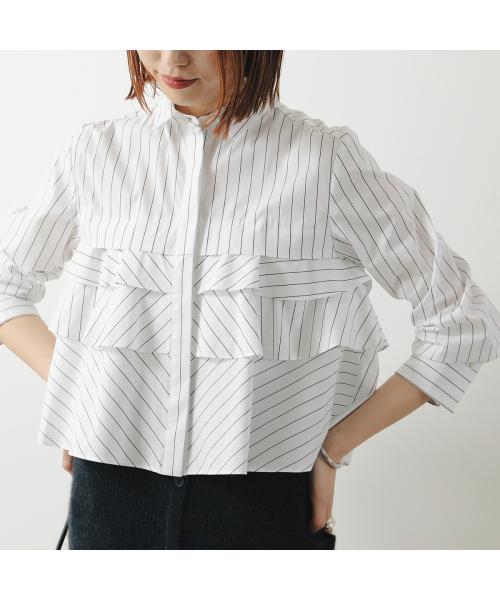 マリリンムーン MARILYN MOON MARILYN MOON ブラウス layered raffle blouse 4254-128 （95/BLUE×05/WHITE） 95/BLUE×05/WHITE