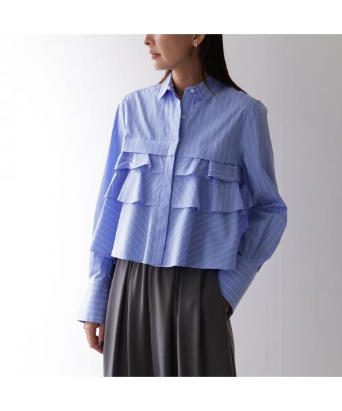 マリリンムーン MARILYN MOON MARILYN MOON ブラウス layered raffle blouse 4254-128 （95/BLUE×05/WHITE） 95/BLUE×05/WHITE