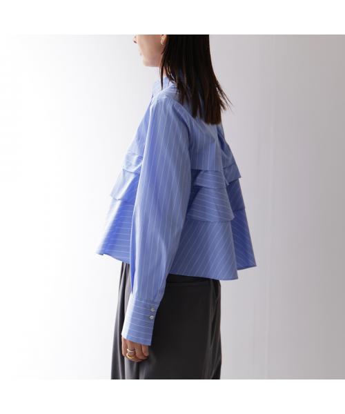 マリリンムーン MARILYN MOON MARILYN MOON ブラウス layered raffle blouse 4254-128 （95/BLUE×05/WHITE） 95/BLUE×05/WHITE