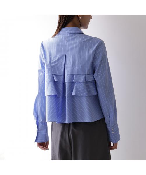 マリリンムーン MARILYN MOON MARILYN MOON ブラウス layered raffle blouse 4254-128 （95/BLUE×05/WHITE） 95/BLUE×05/WHITE