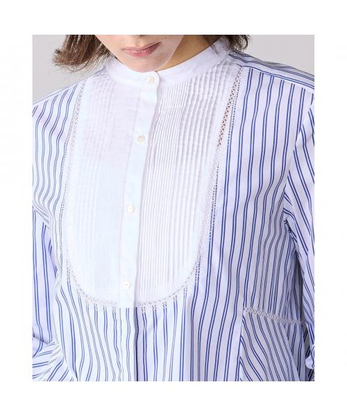 マリリンムーン MARILYN MOON MARILYN MOON SOI-MeME ブラウス 4261-111 ストライプ Aライン （05.WHITE×94.BLUE） 05.WHITE×94.BLUE