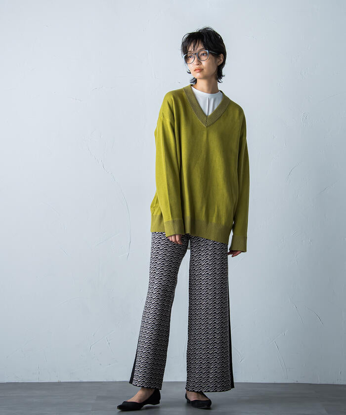 MAYSON GREY 【MAYSON GREY】 Retro Jacquard Pants