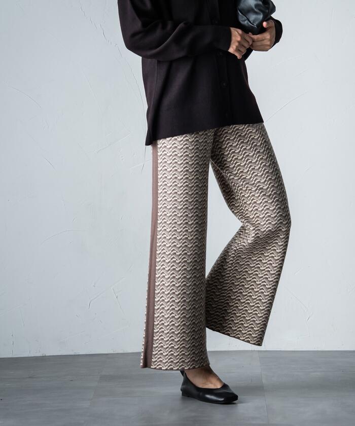 MAYSON GREY 【MAYSON GREY】 Retro Jacquard Pants