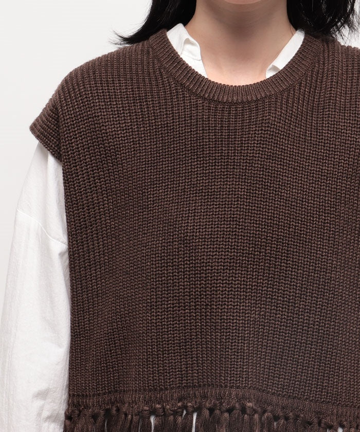 MAYSON GREY 【MAYSON GREY】c*Fringe Knit Vest