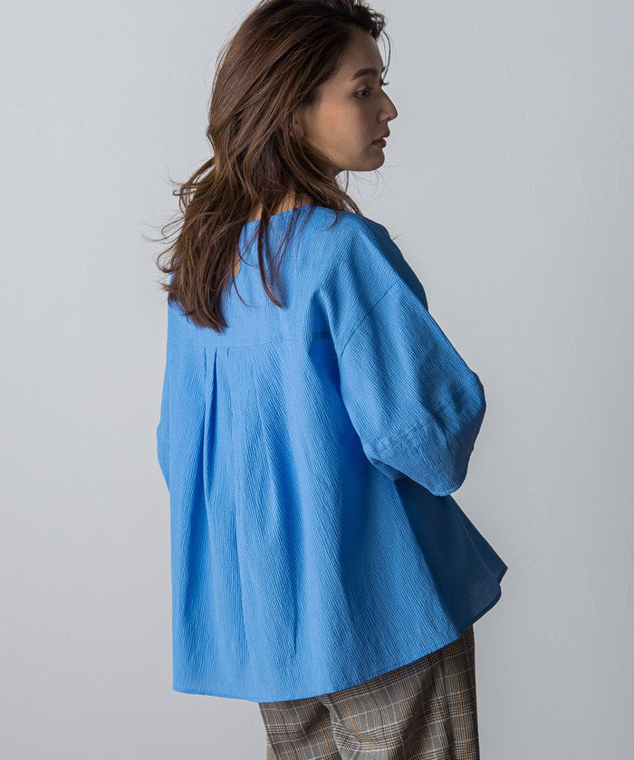 MAYSON GREY Ripple Balloon Sleeve Blouse