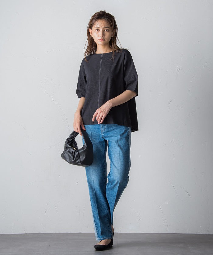 MAYSON GREY Ripple Balloon Sleeve Blouse