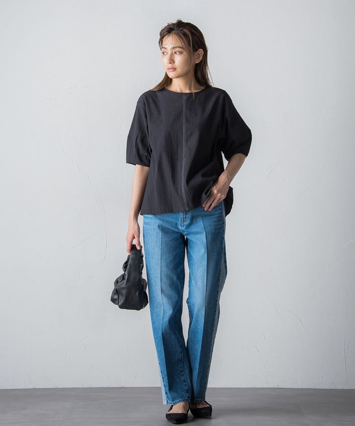 MAYSON GREY Ripple Balloon Sleeve Blouse