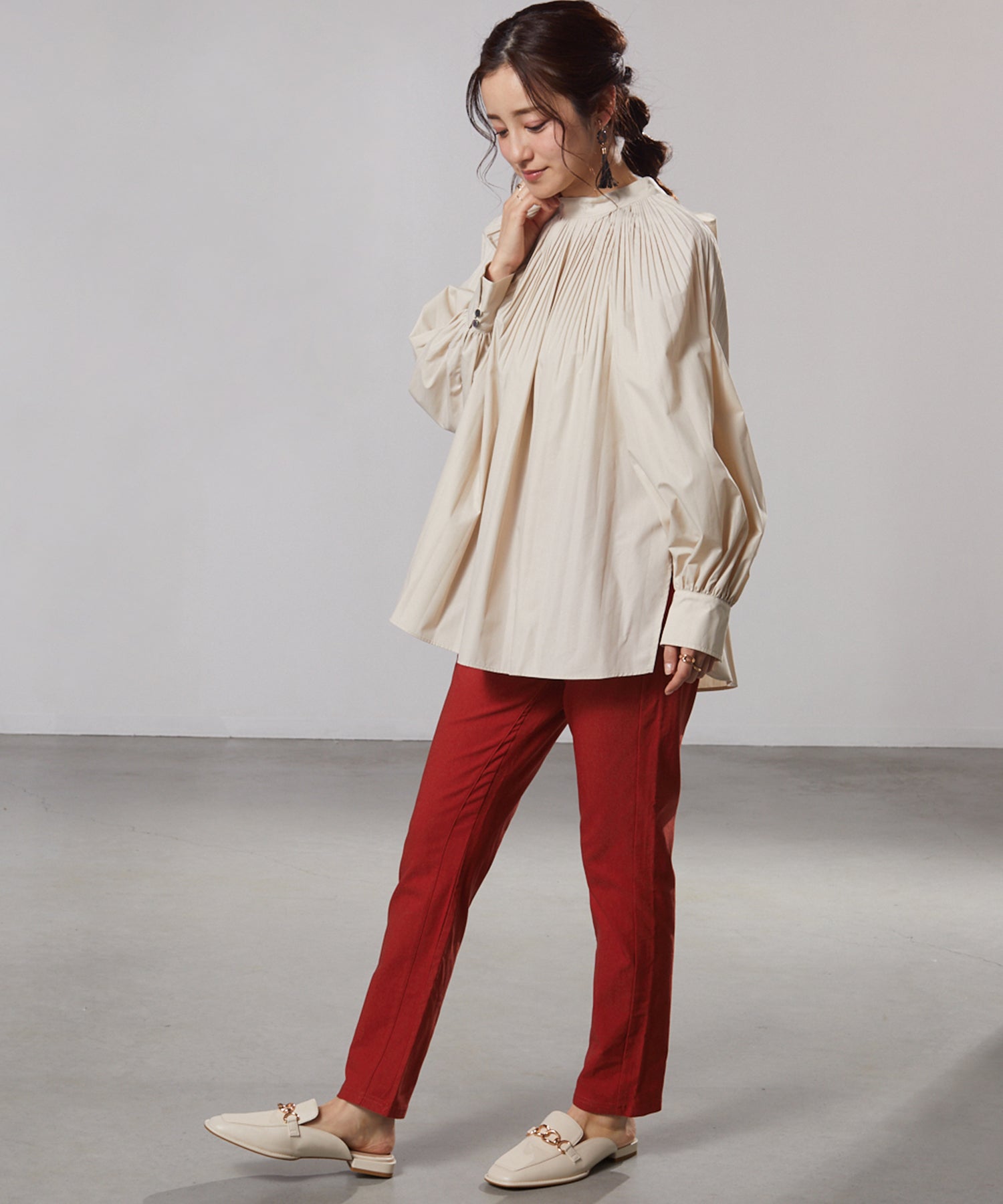 MAYSON GREY 【MAYSON GREY】 High Tension Powder Stretch Tapered Pants