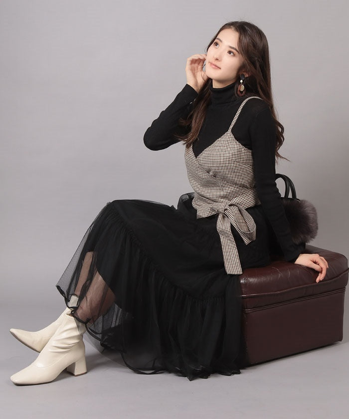 メイソングレイ MAYSON GREY ★【セットアップ対応商品】【socolla】チドリ柄キャミソール （ベージュ系） ベージュ系