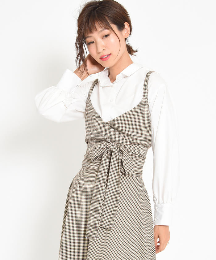 メイソングレイ MAYSON GREY ★【セットアップ対応商品】【socolla】チドリ柄キャミソール （ベージュ系） ベージュ系