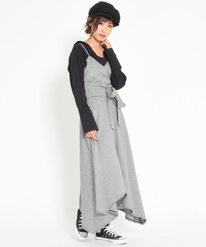 メイソングレイ MAYSON GREY ★【セットアップ対応商品】【socolla】チドリ柄キャミソール （ベージュ系） ベージュ系