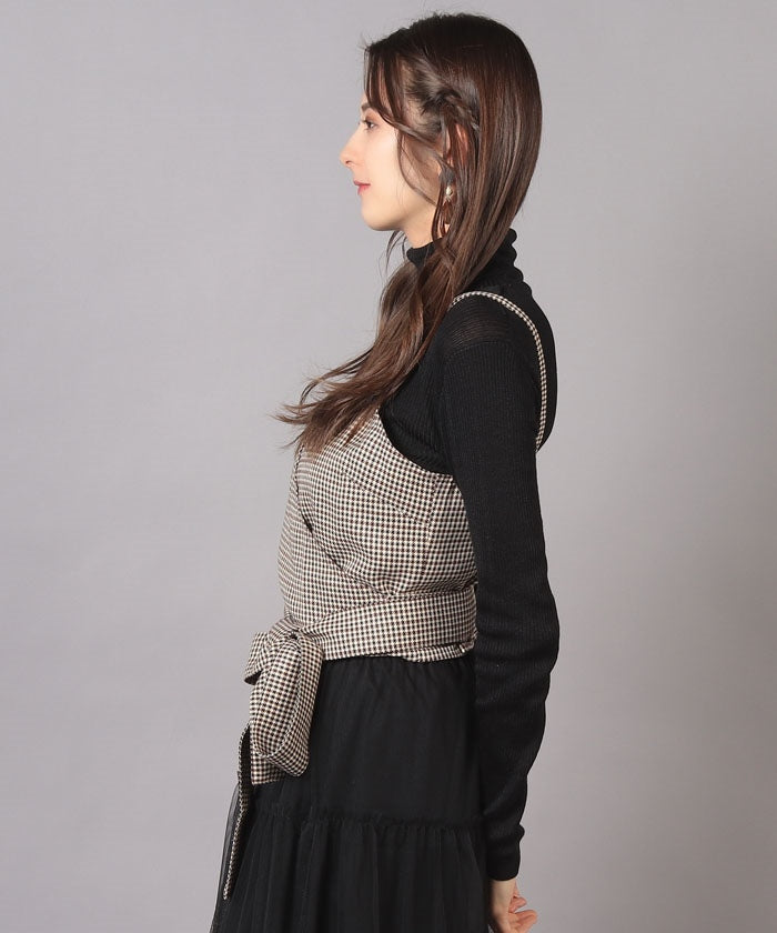 メイソングレイ MAYSON GREY ★【セットアップ対応商品】【socolla】チドリ柄キャミソール （ベージュ系） ベージュ系