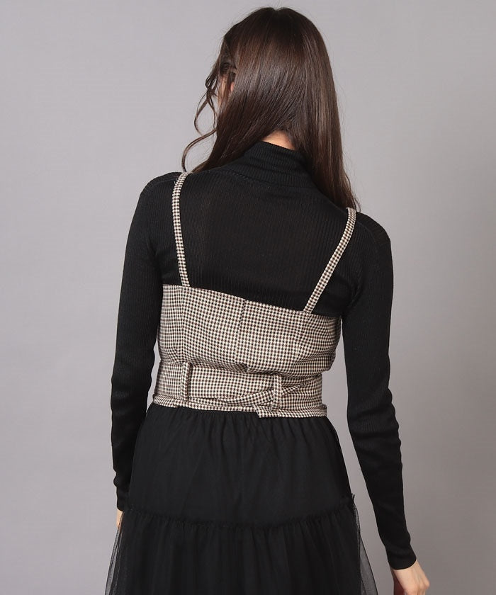 メイソングレイ MAYSON GREY ★【セットアップ対応商品】【socolla】チドリ柄キャミソール （ベージュ系） ベージュ系