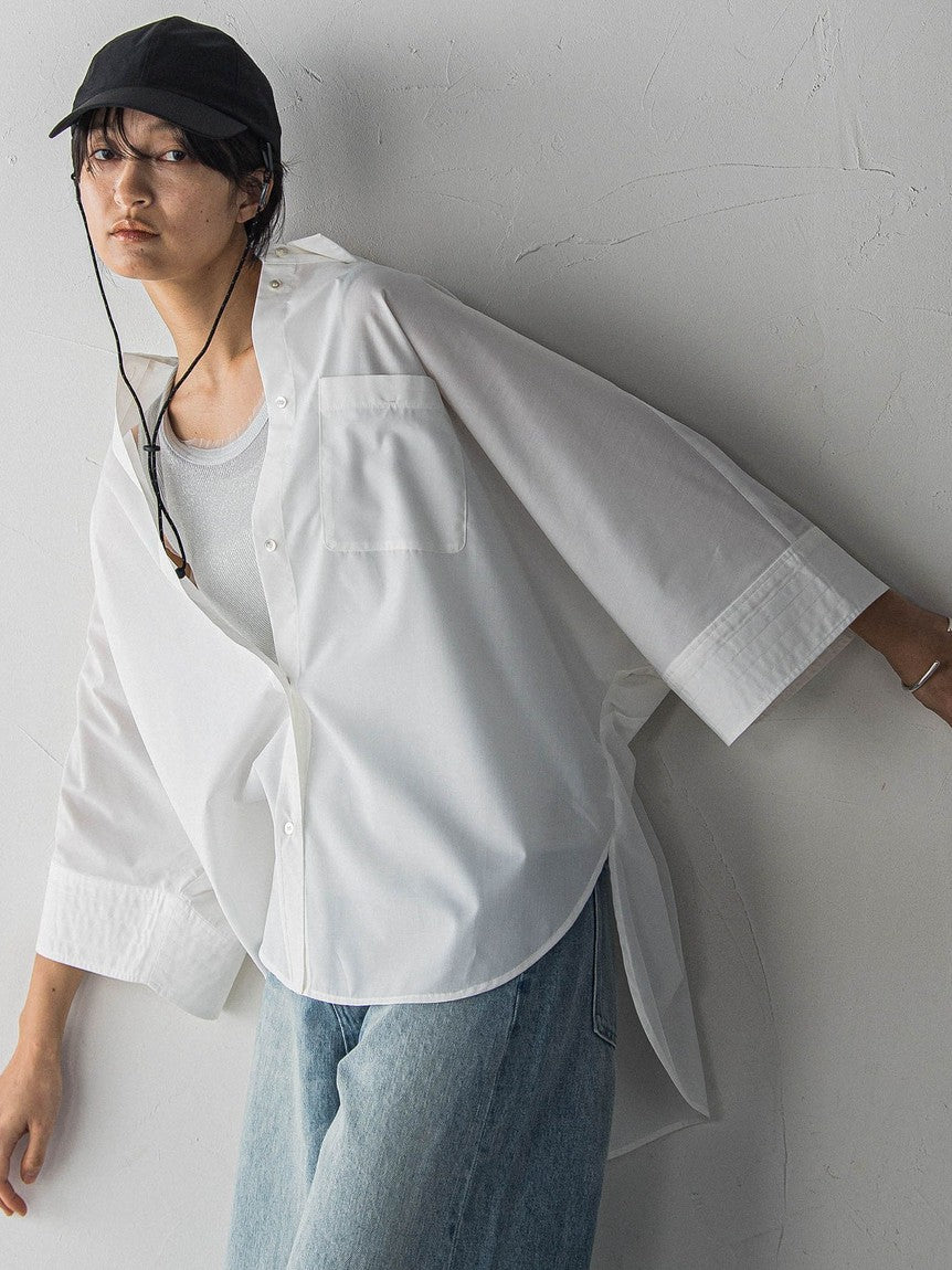 メイソングレイ MAYSON GREY ワイドカフスドルマンシャツ≪洗濯機で洗える≫ （ホワイト） ホワイト