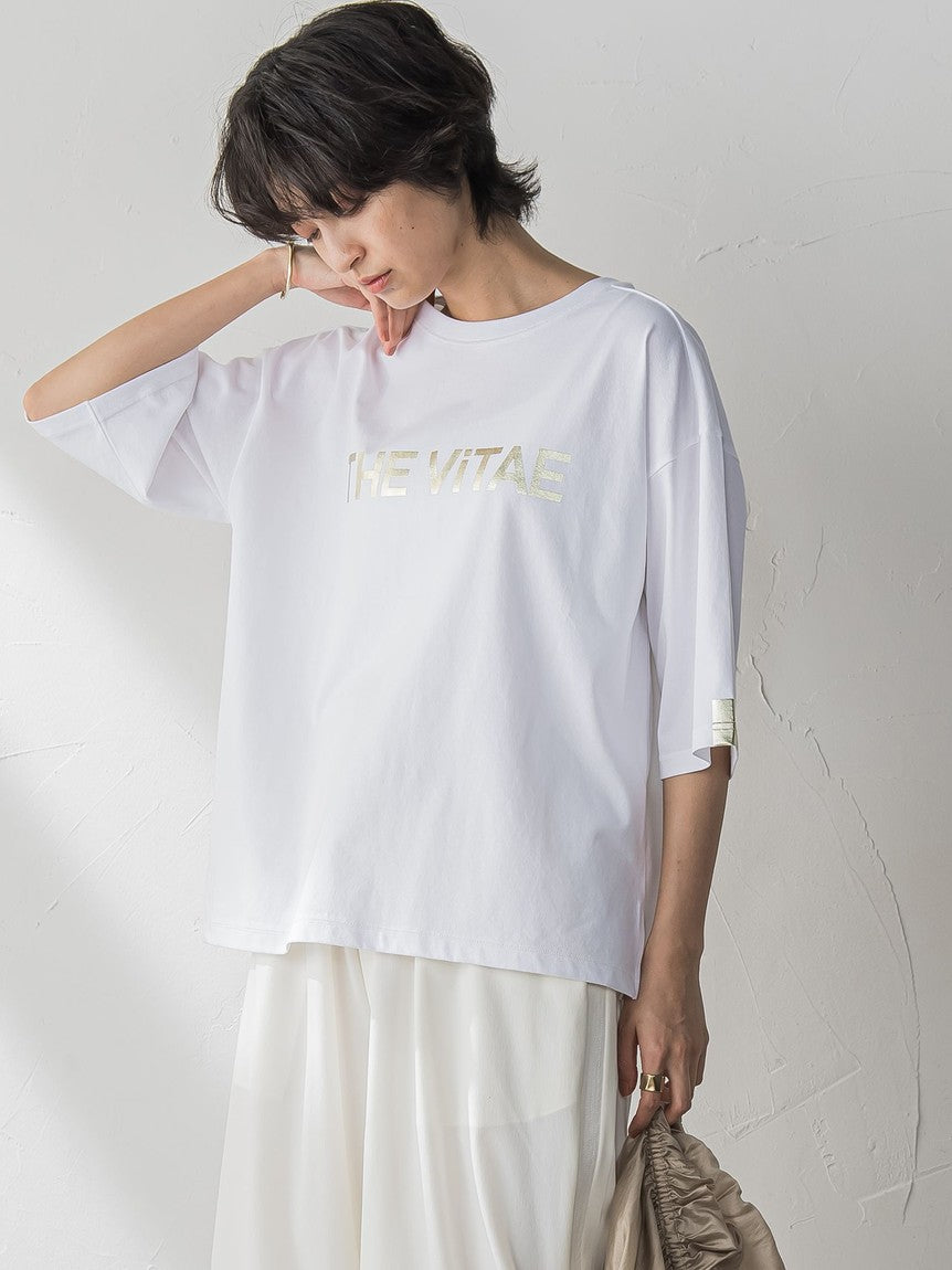 メイソングレイ MAYSON GREY 箔プリントロゴTシャツ≪手洗い可能≫ （ホワイト） ホワイト