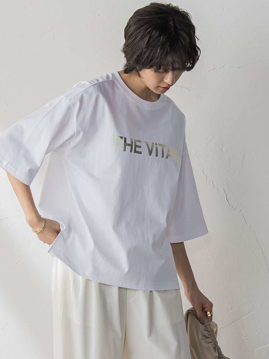 メイソングレイ MAYSON GREY 箔プリントロゴTシャツ≪手洗い可能≫ （ホワイト） ホワイト