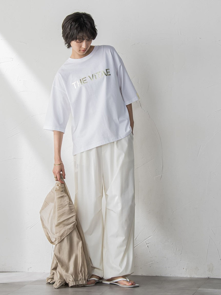 メイソングレイ MAYSON GREY 箔プリントロゴTシャツ≪手洗い可能≫ （ホワイト） ホワイト