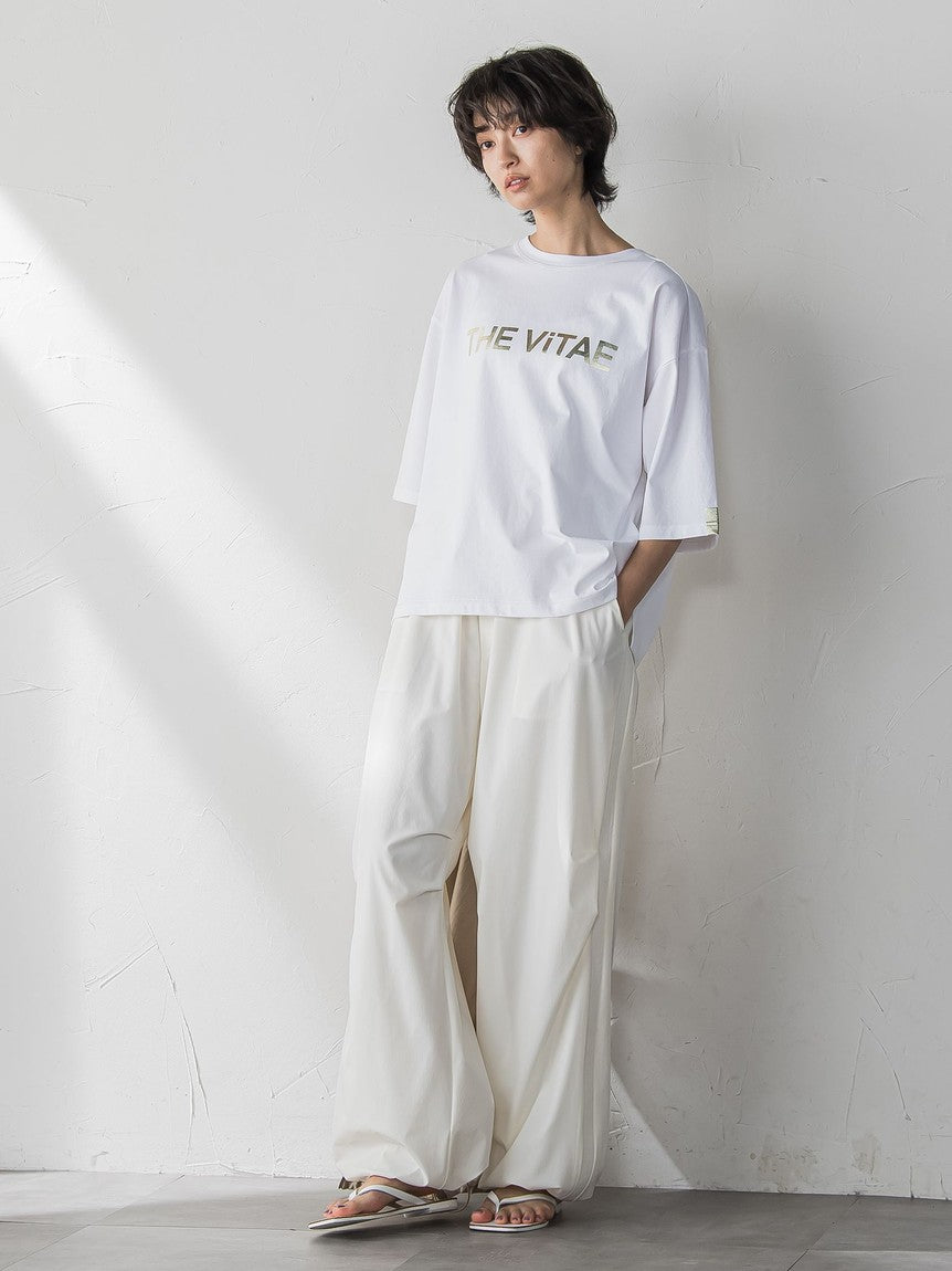 メイソングレイ MAYSON GREY 箔プリントロゴTシャツ≪手洗い可能≫ （ホワイト） ホワイト