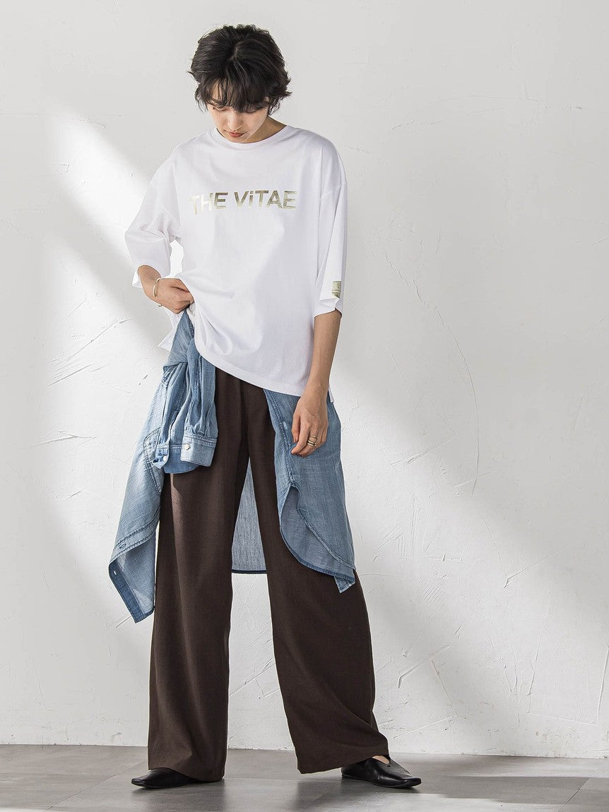 メイソングレイ MAYSON GREY 箔プリントロゴTシャツ≪手洗い可能≫ （ホワイト） ホワイト
