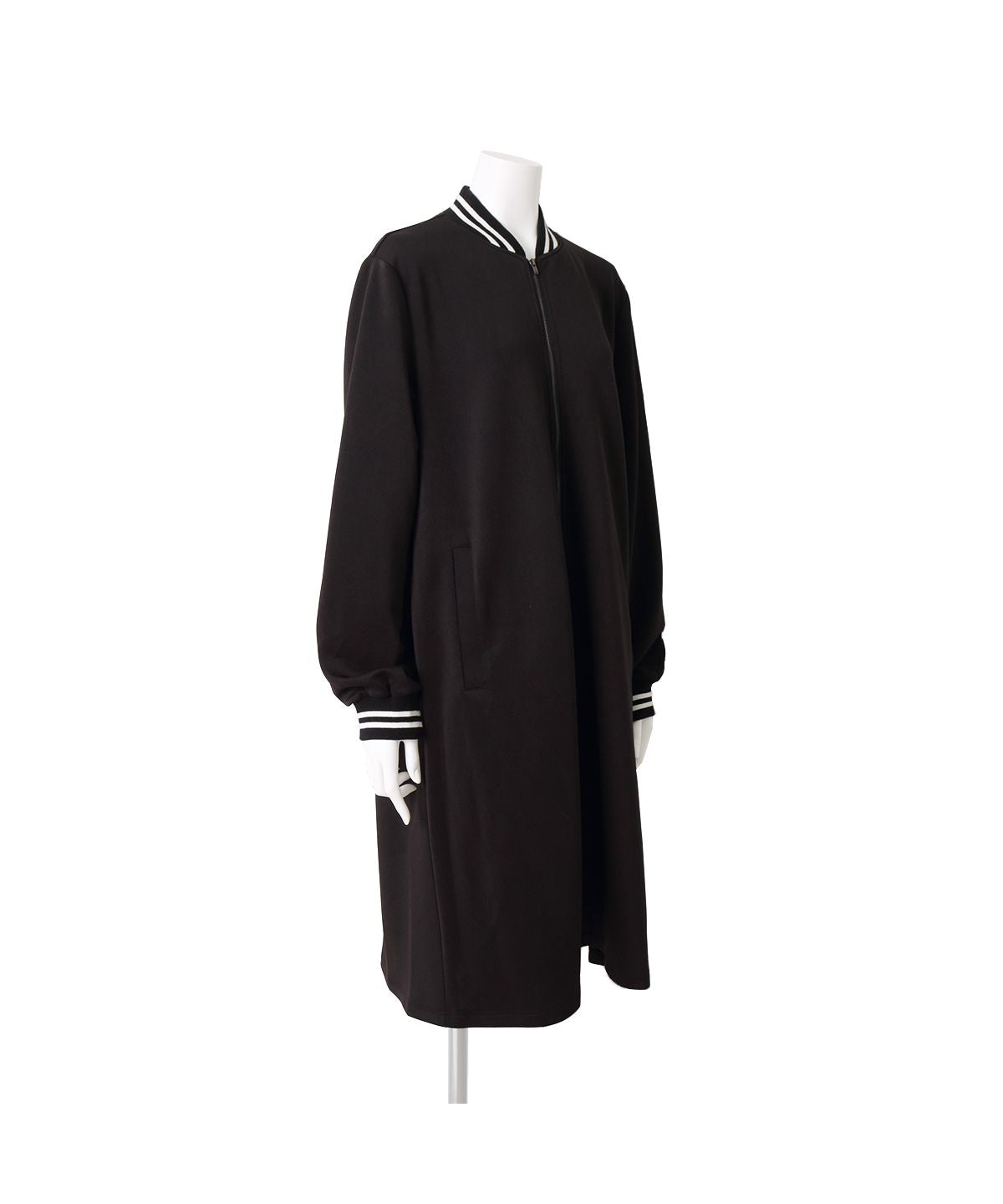 Martha MARTHA Varsity Jacket Style Cardboard Knit One-Piece Dress