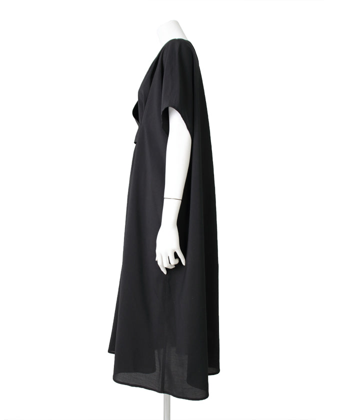 マーサ MARTHA カシュクールネックワイドワンピース （ブラック） ブラック
