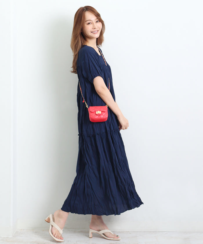 マーサ MARTHA ワッシャー加工ワンピース （ネイビー） ネイビー