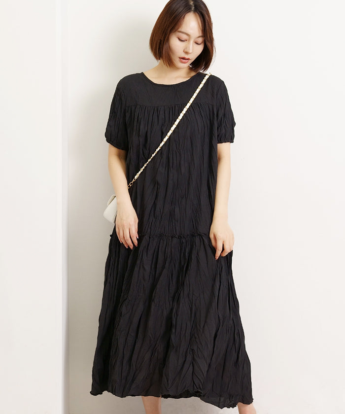 マーサ MARTHA ワッシャー加工ワンピース （ネイビー） ネイビー
