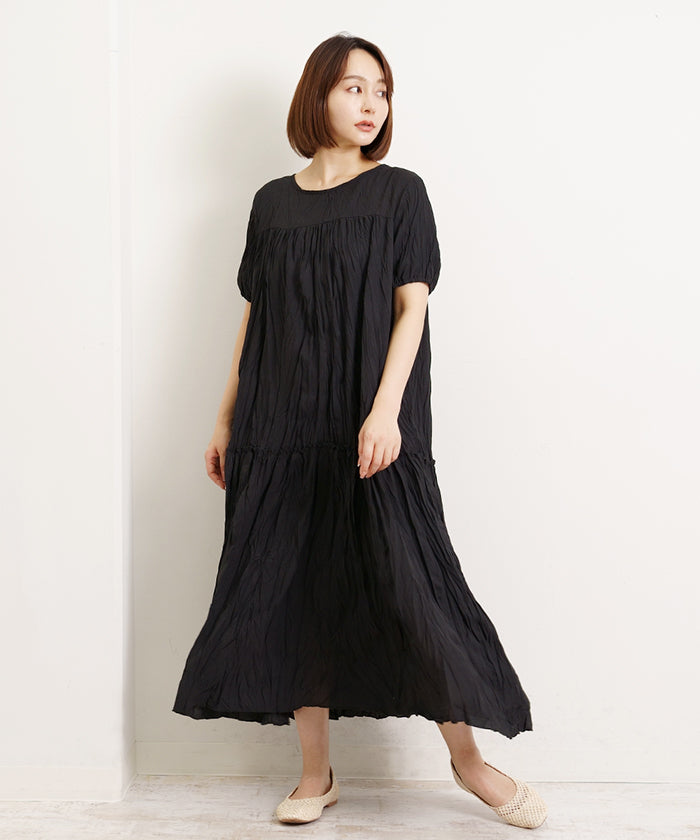 マーサ MARTHA ワッシャー加工ワンピース （ネイビー） ネイビー