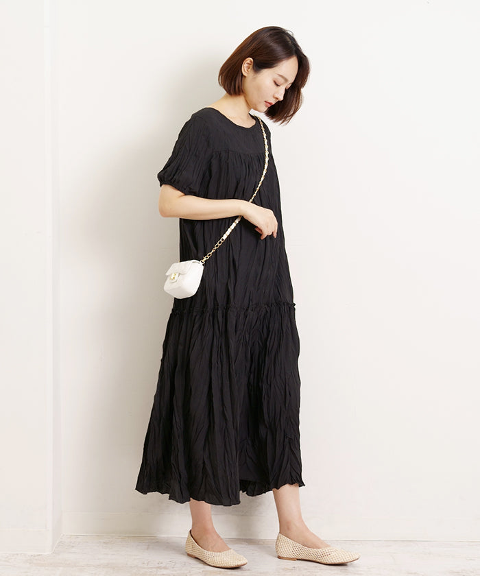 マーサ MARTHA ワッシャー加工ワンピース （ネイビー） ネイビー