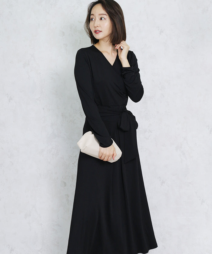 マーサ MARTHA ロングカシュクールジャージーワンピース （ロイヤルブルー） ロイヤルブルー